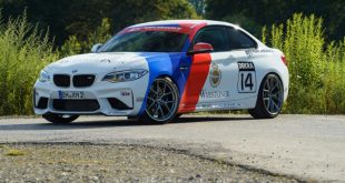 BMW M2 with racing wrap and new wheels