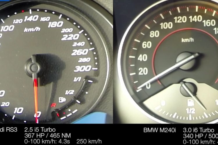[Video] BMW M240i VS Audi RS3 in Acceleration Run