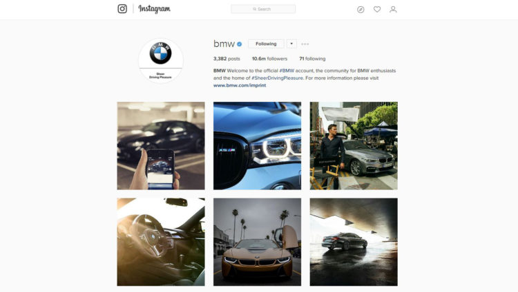 Social Media Star! BMW is the Best Ranked Automotive Instagram Channel