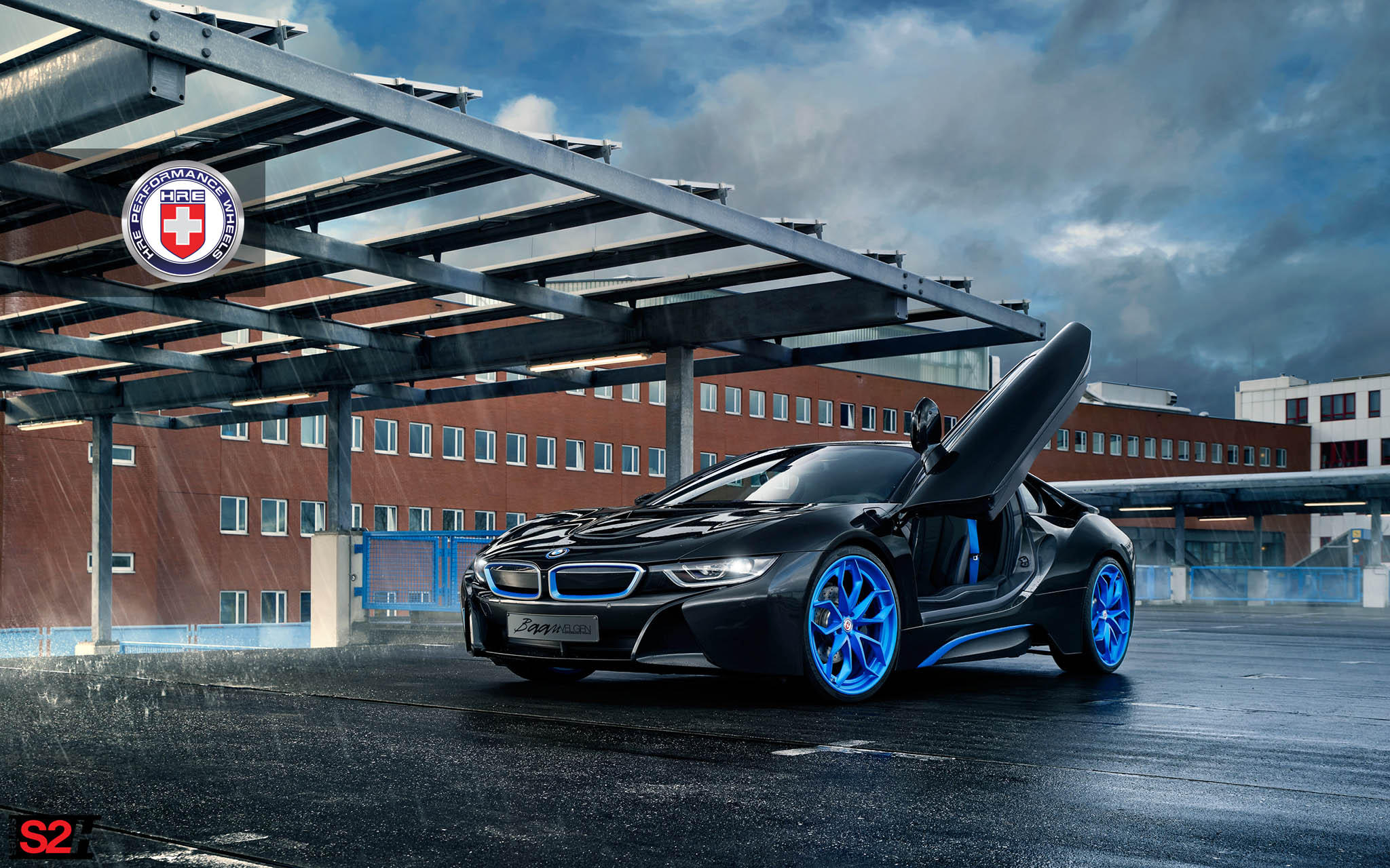BMW i8 Gets Frozen iLectric Blue HRE Wheels
