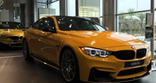 Speed Yellow BMW M4 in Abu Dhabi Dealership