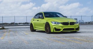 BMW M3 in Satin Lime Green with Velos Wheels