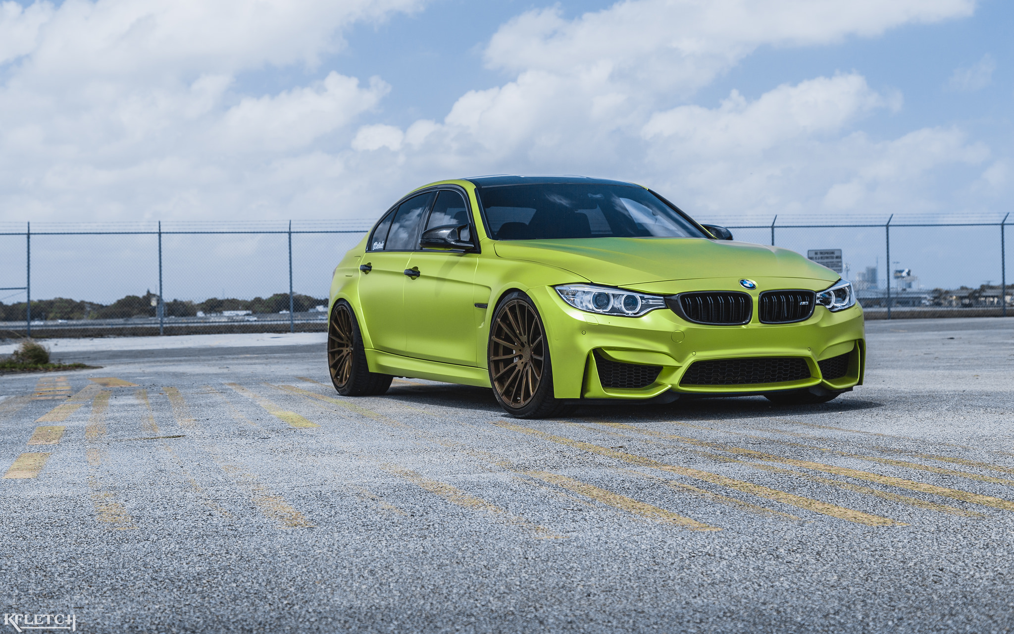 BMW M3 in Satin Lime Green with Velos Wheels