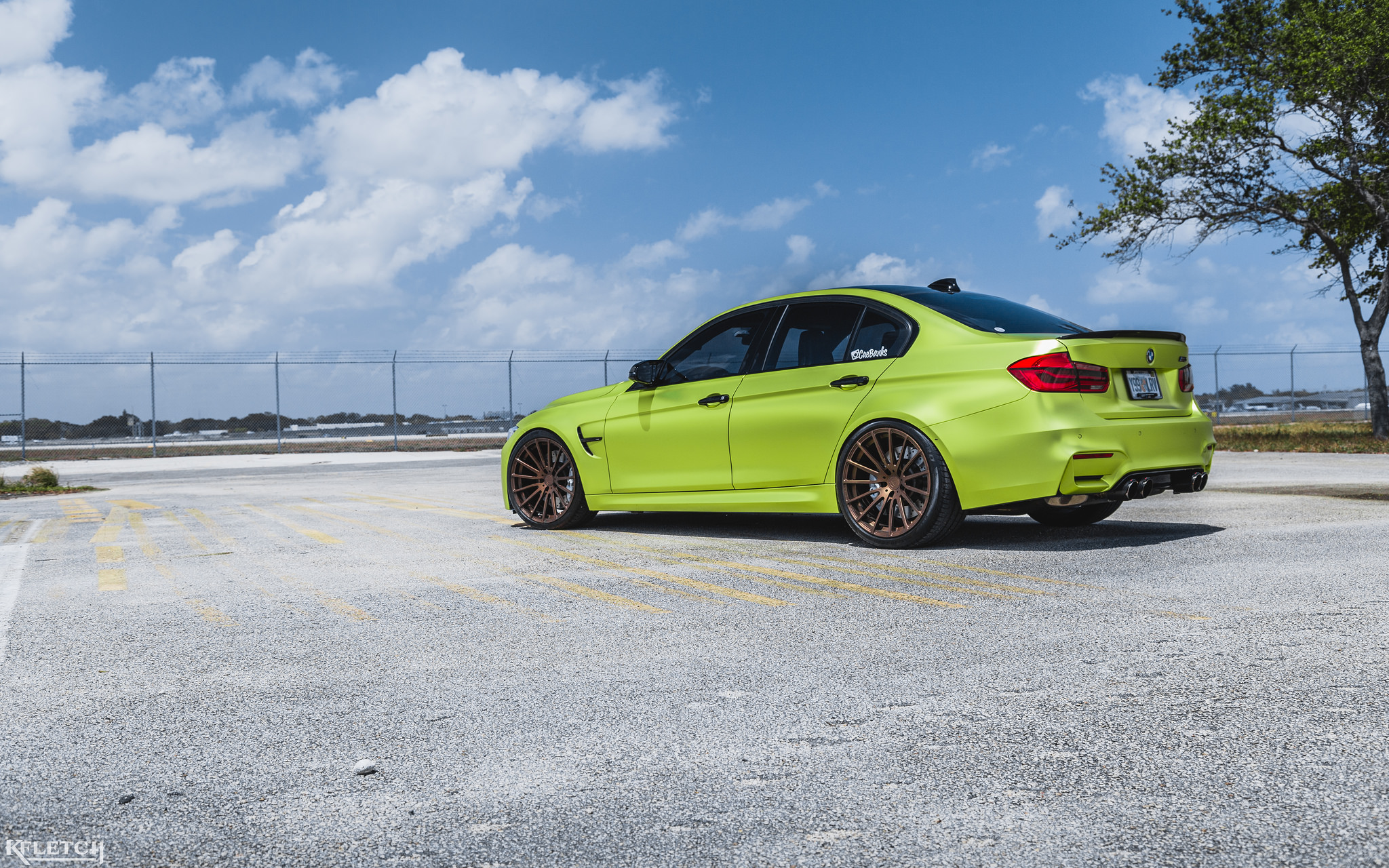 BMW M3 in Satin Lime Green with Velos Wheels