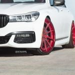Alpine White BMW 7 Series Gets Red Strasse Wheels