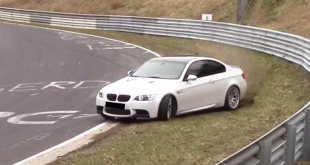 [Video] E92 BMW M3 Tries to Chase Taxi, Crashes on Ring