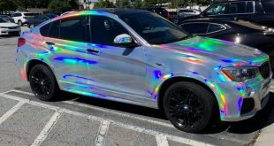Unique BMW X4 with Holographic Chrome wrap