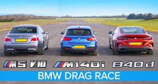 [Video] BMW 840d vs M140i vs E60 M5 V10