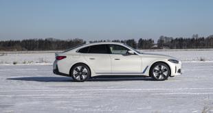 New BMW i4 Gran Coupe Seen Snow Driving